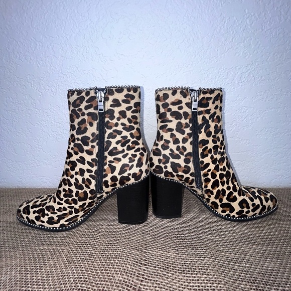 Coach Drea Brown and Black Ankle Booties with Leopard Print Size 6.5 - Picture 9 of 15